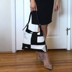 Bally Black and White Print Handbag w/ Dustbag